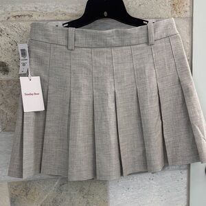 Aritzia Sunday Best Gray Pleated Mini Skirt